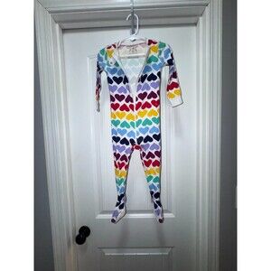 Primary Organic Cotton Rainbow Heart Footed Sleeper Pajamas 18-24M Zip One Piece